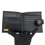 Gucci Vintage GG Logo Leather Bifold Wallet Mini Card Case Black — view 7