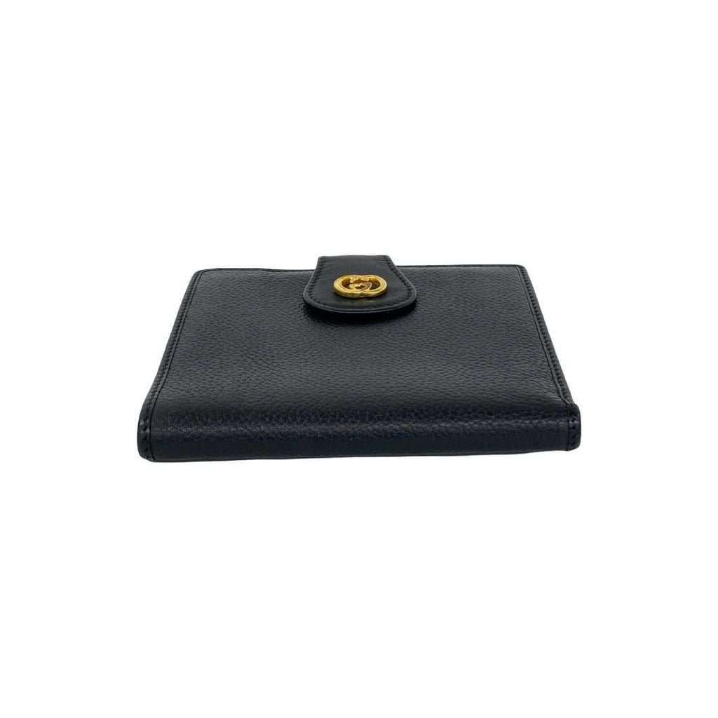 Gucci Vintage GG Logo Leather Bifold Wallet Mini Card Case Black — view 6