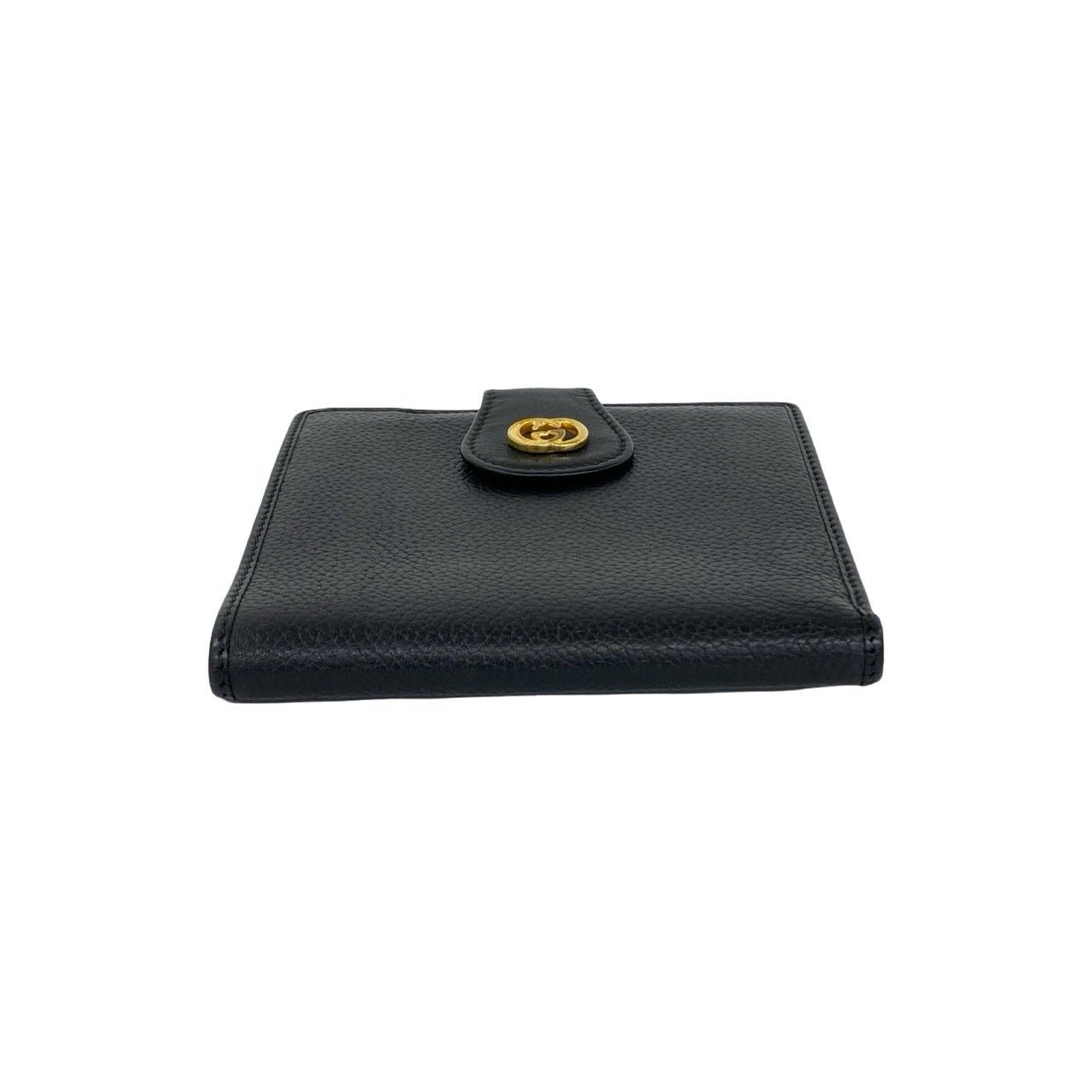 Gucci Vintage GG Logo Leather Bifold Wallet Mini Card Case Black — view 6
