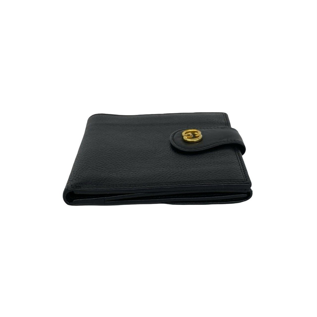 Gucci Vintage GG Logo Leather Bifold Wallet Mini Card Case Black — view 5