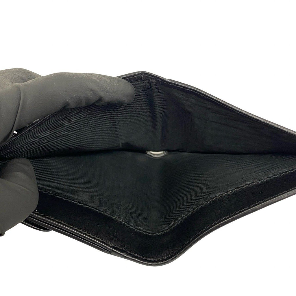 Gucci Vintage GG Logo Leather Bifold Wallet Mini Card Case Black — view 8
