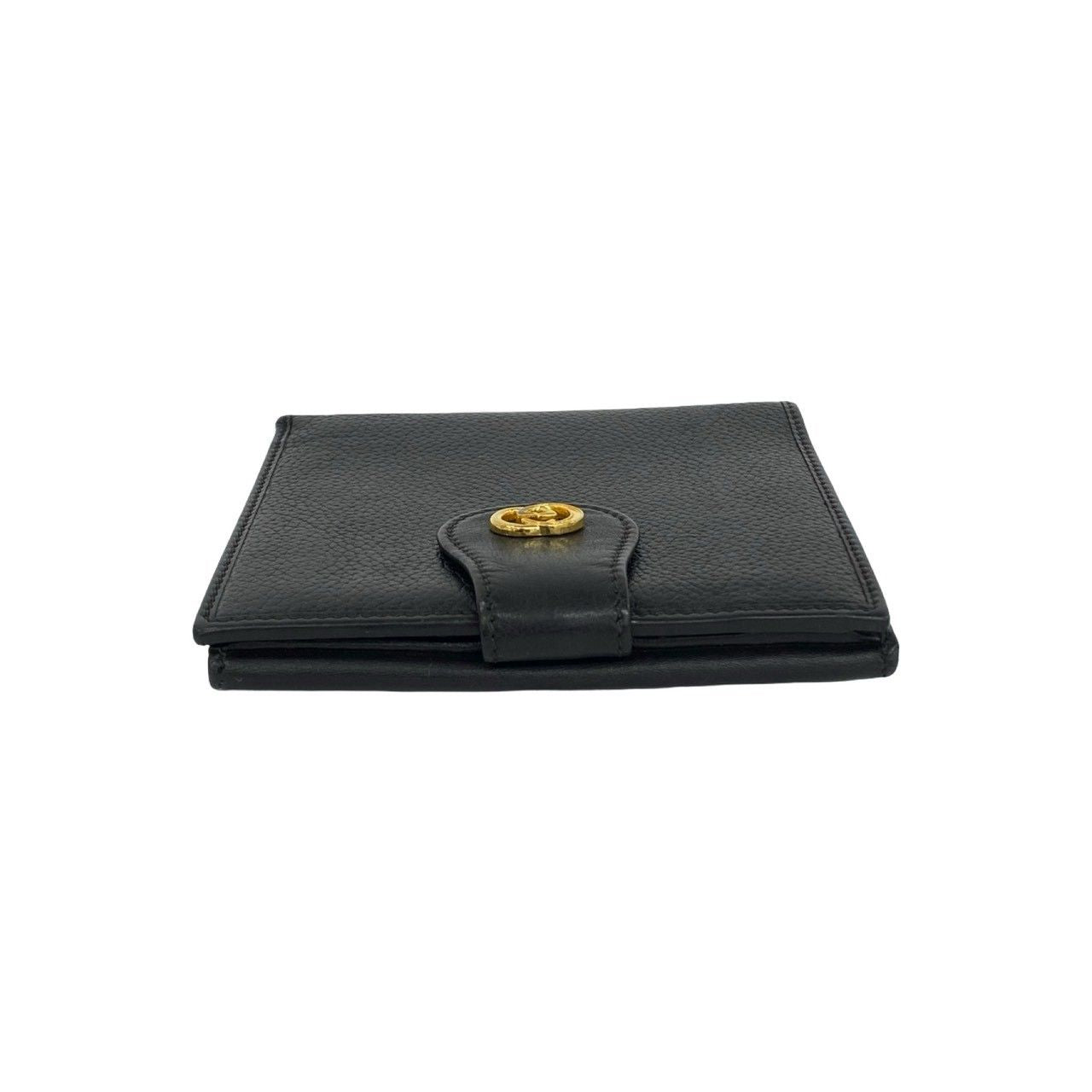 Gucci Vintage GG Logo Leather Bifold Wallet Mini Card Case Black — view 3