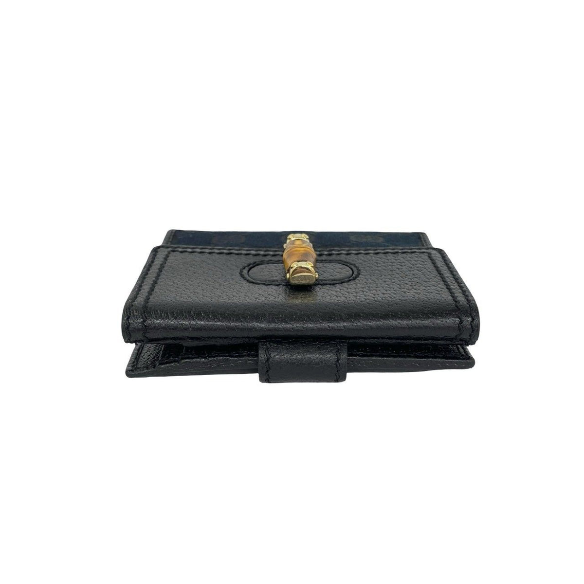 Gucci Bamboo GG Pattern Leather Bifold Wallet Mini Black — view 3