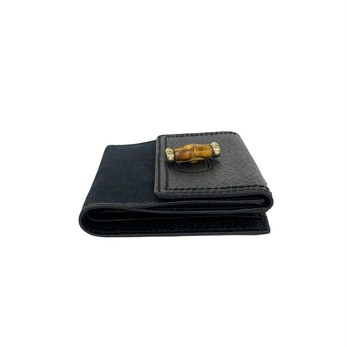 Gucci Bamboo GG Pattern Leather Bifold Wallet Mini Black — view 5