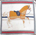 Hermes Carre 100 Horse Wear Scarf Shawl Cashmere Beige
