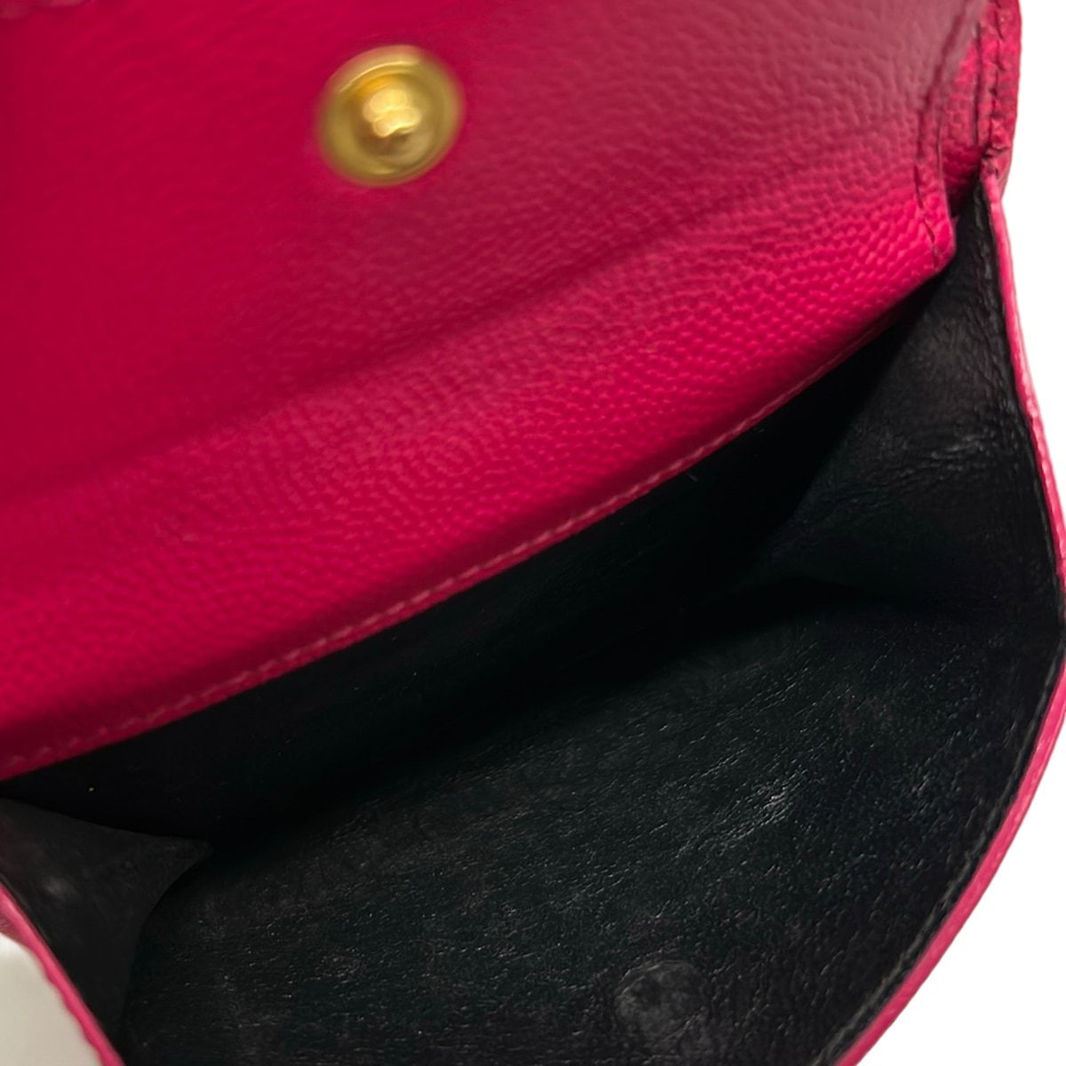 Saint Laurent Paris Trifold Wallet Pink Gold Leather — view 4