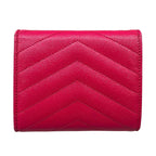 Saint Laurent Paris Trifold Wallet Pink Gold Leather — view 2