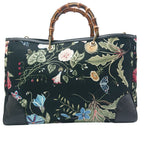 Gucci Kris Knight Large Flora Bamboo 2-Way Shoulder Bag Floral Black — view 2