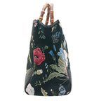 Gucci Kris Knight Large Flora Bamboo 2-Way Shoulder Bag Floral Black — view 4