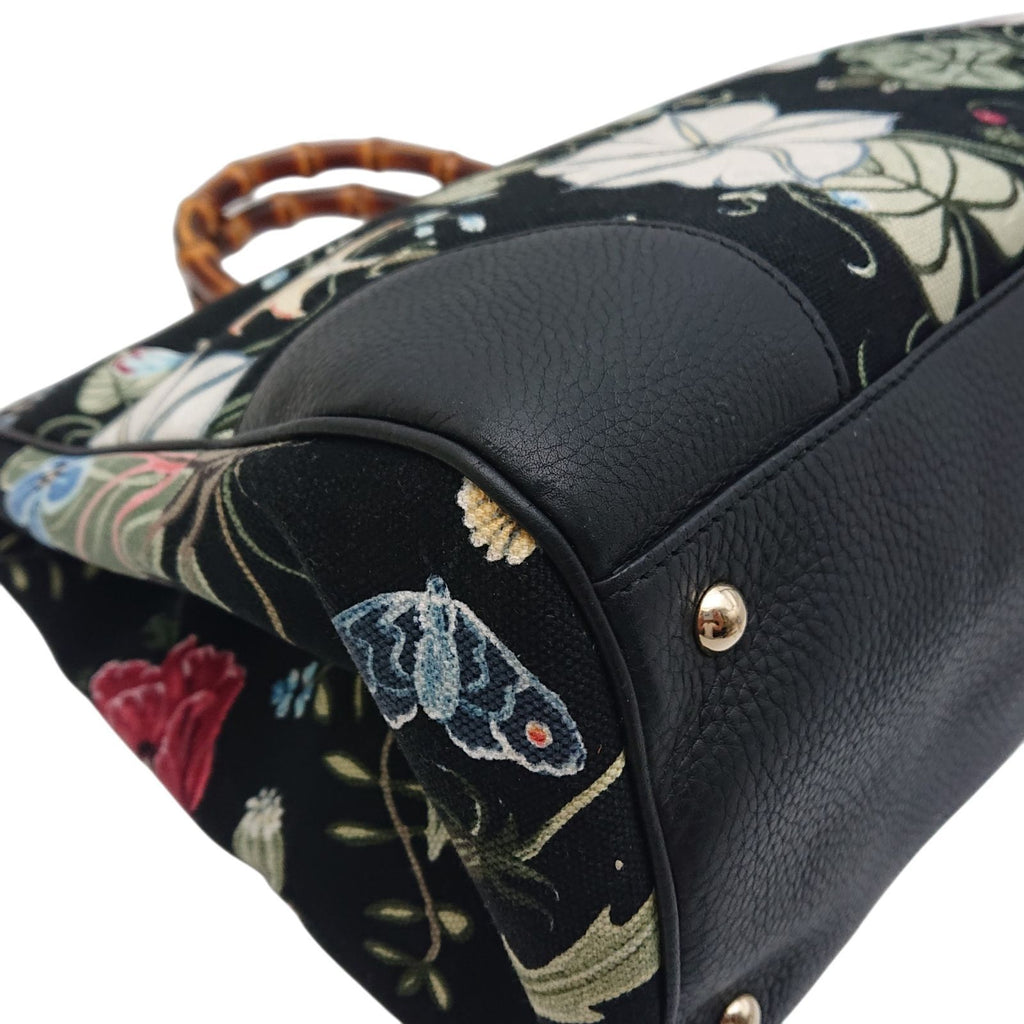 Gucci Kris Knight Large Flora Bamboo 2-Way Shoulder Bag Floral Black — view 7