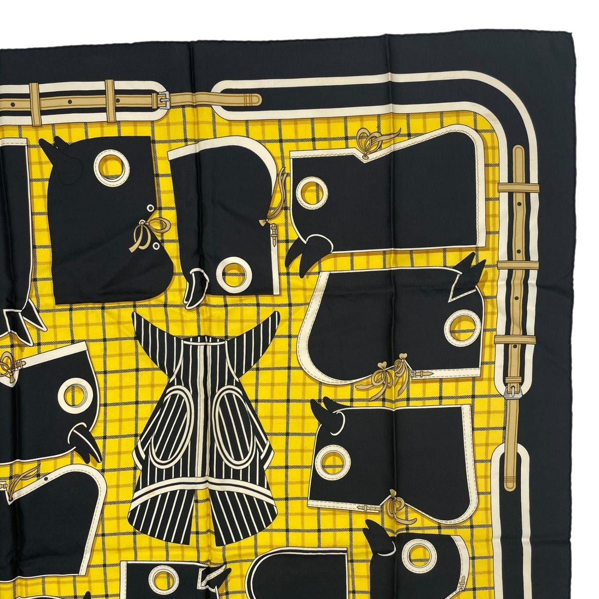 Hermes Scarf Silk Carre 90 Camails Camail Black — view 3