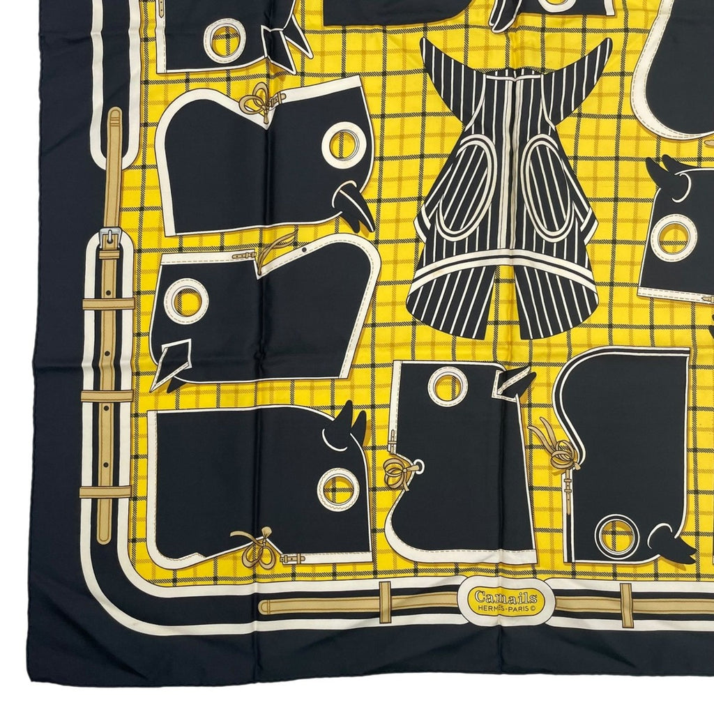 Hermes Scarf Silk Carre 90 Camails Camail Black — view 4