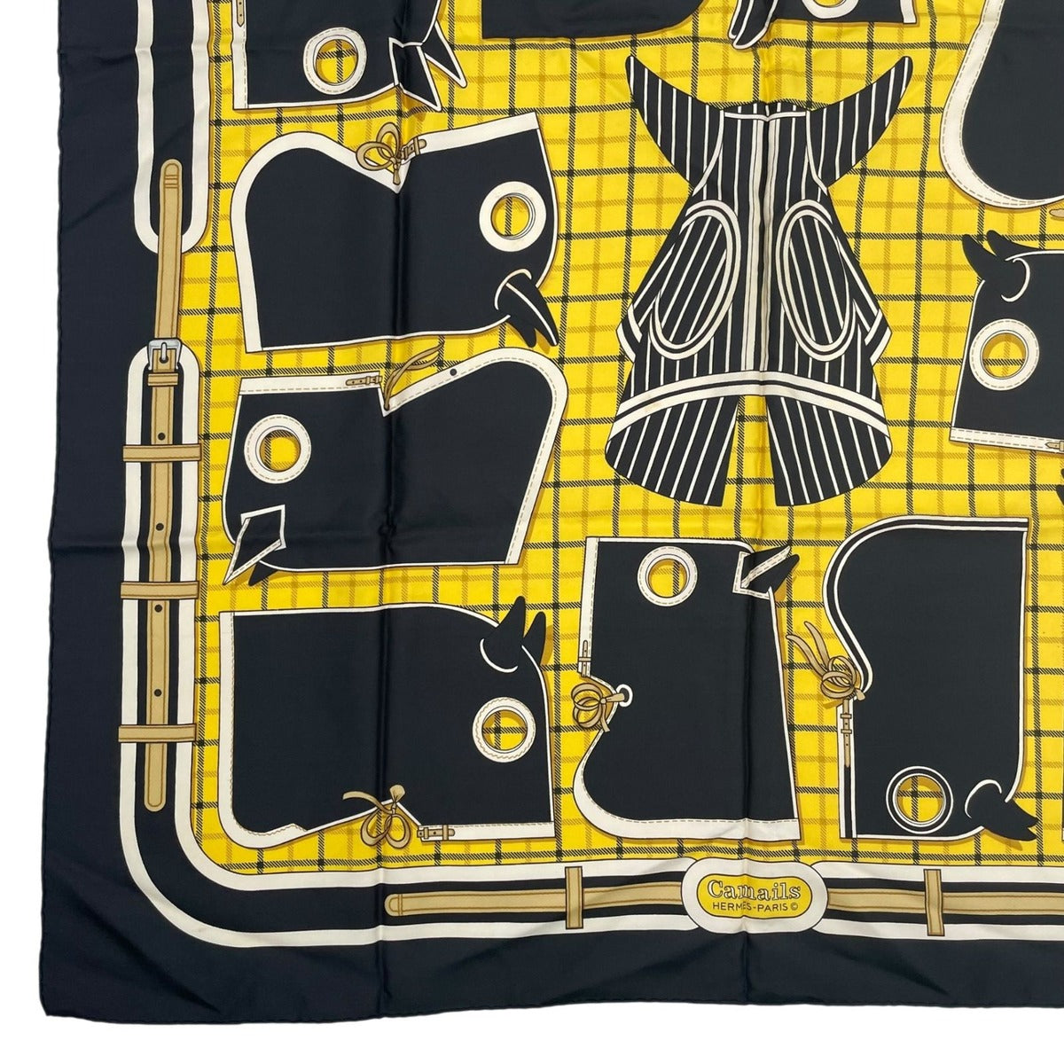 Hermes Scarf Silk Carre 90 Camails Camail Black — view 4
