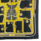 Hermes Scarf Silk Carre 90 Camails Camail Black — view 5