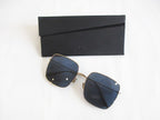 Dior Sunglasses Stellaire Metal Gold Navy Square Frame Eyewear — view 3