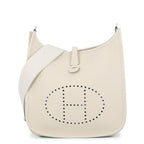 Hermes Shoulder Bag Evelyne 3 PM Craie Silver Taurillon Clemence