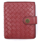 Bottega Veneta Intrecciato Leather Wallet Bifold Coin Purse Bordeaux