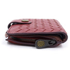 Bottega Veneta Intrecciato Leather Wallet Bifold Coin Purse Bordeaux — view 3