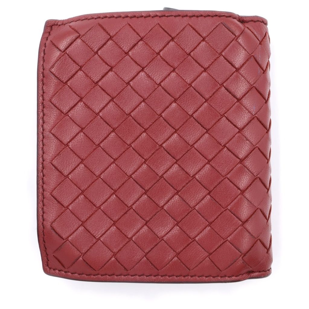 Bottega Veneta Intrecciato Leather Wallet Bifold Coin Purse Bordeaux — view 2