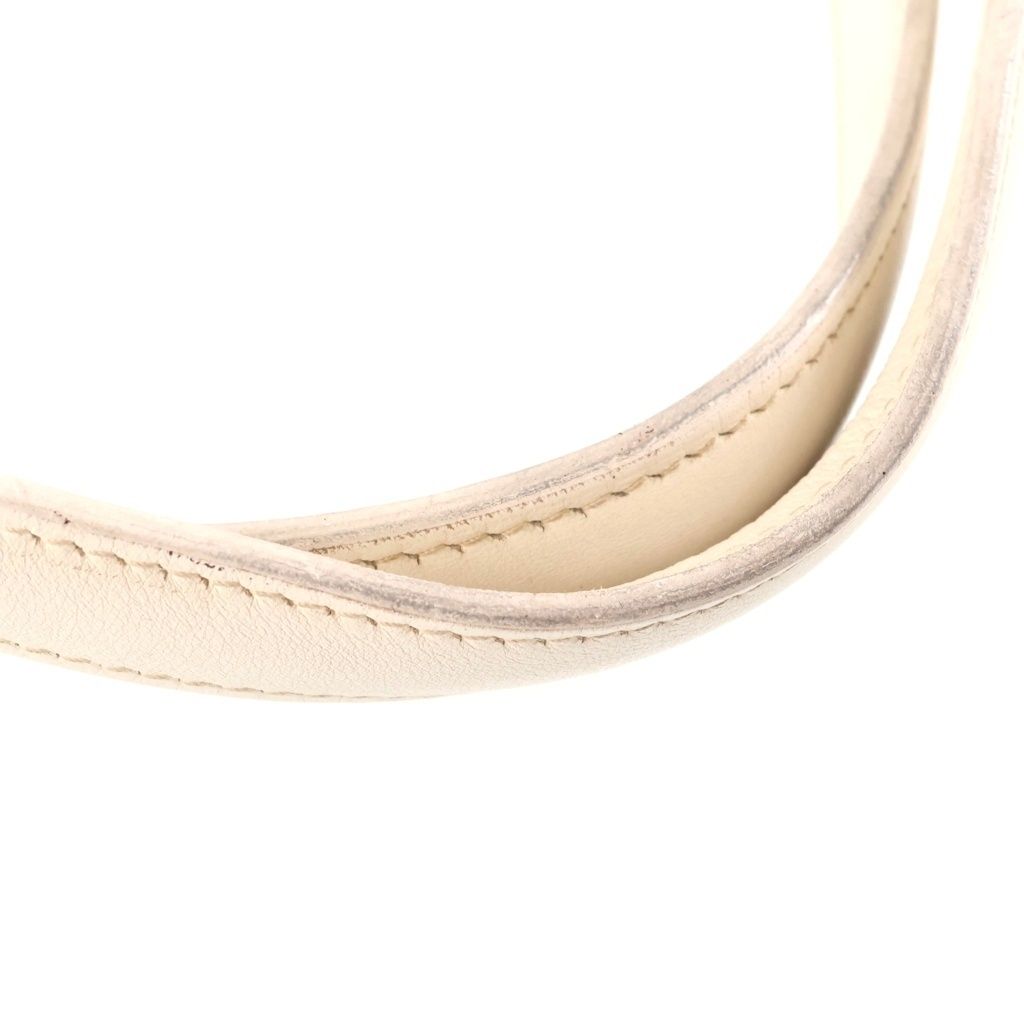 Hermes Pass Tote Bag White Black Toile H Leather — view 7