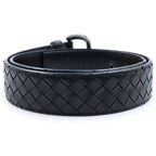 Bottega Veneta Intrecciato Braided Leather Belt Black — view 2