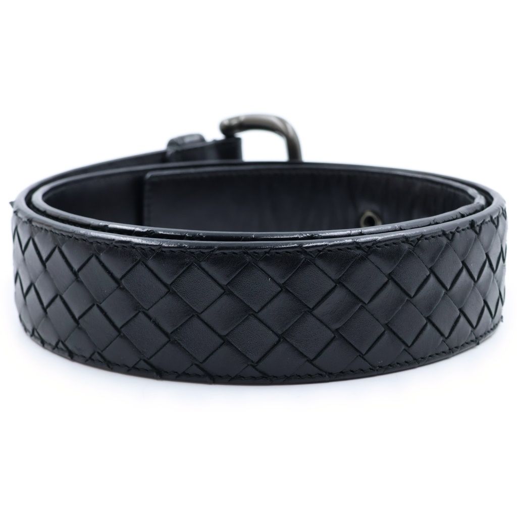 Bottega Veneta Intrecciato Braided Leather Belt Black — view 2