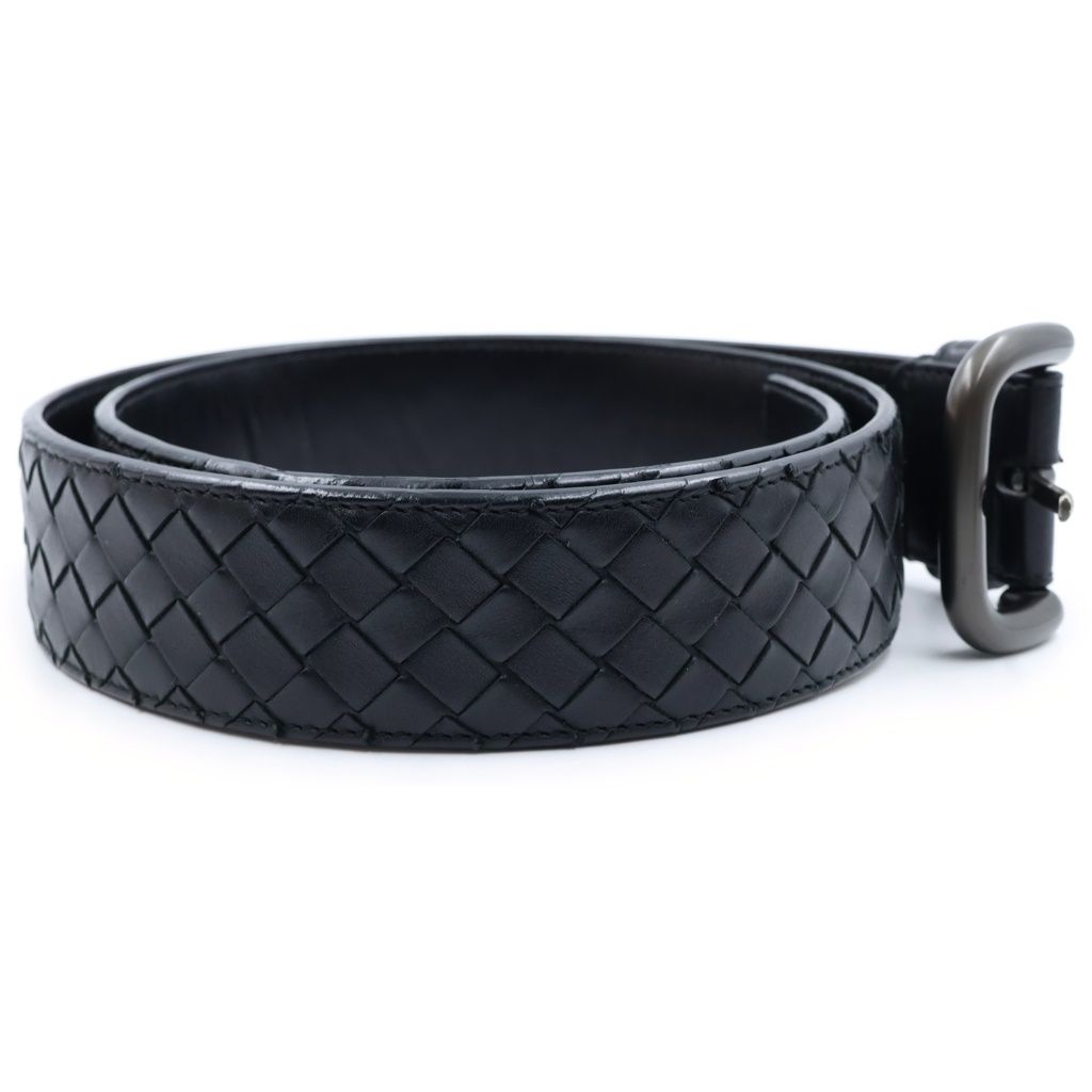 Bottega Veneta Intrecciato Braided Leather Belt Black — view 3