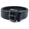 Bottega Veneta Intrecciato Braided Leather Belt Black