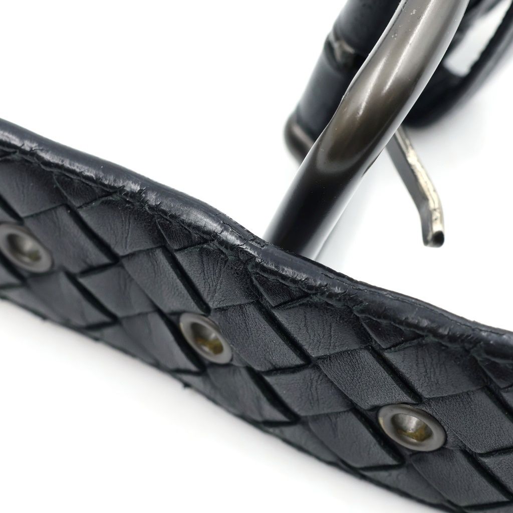 Bottega Veneta Intrecciato Braided Leather Belt Black — view 6