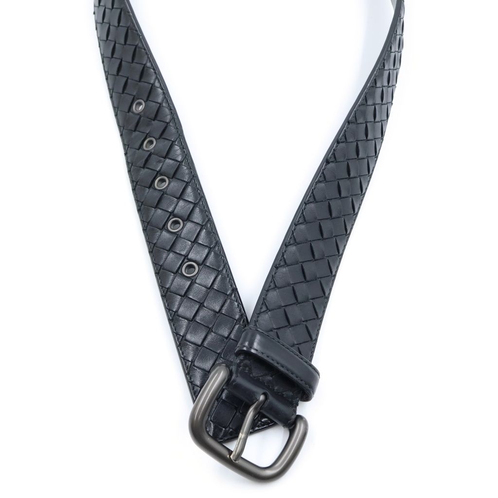 Bottega Veneta Intrecciato Braided Leather Belt Black — view 4