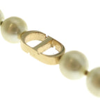 Dior CD Logo Faux Pearl Necklace Choker Gold White — view 5