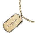 Dior Dock Tag Logo Plate Necklace Gold