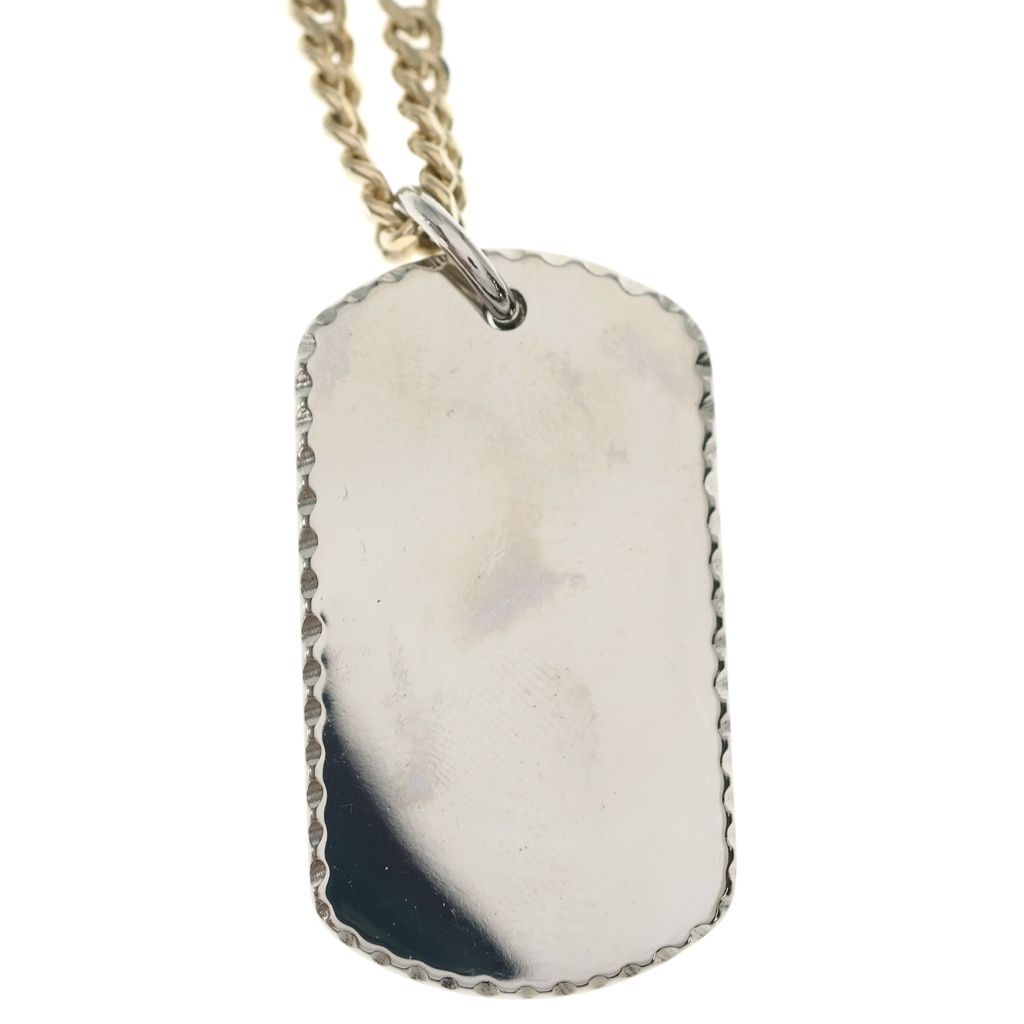 Dior Dock Tag Logo Plate Necklace Gold — view 3