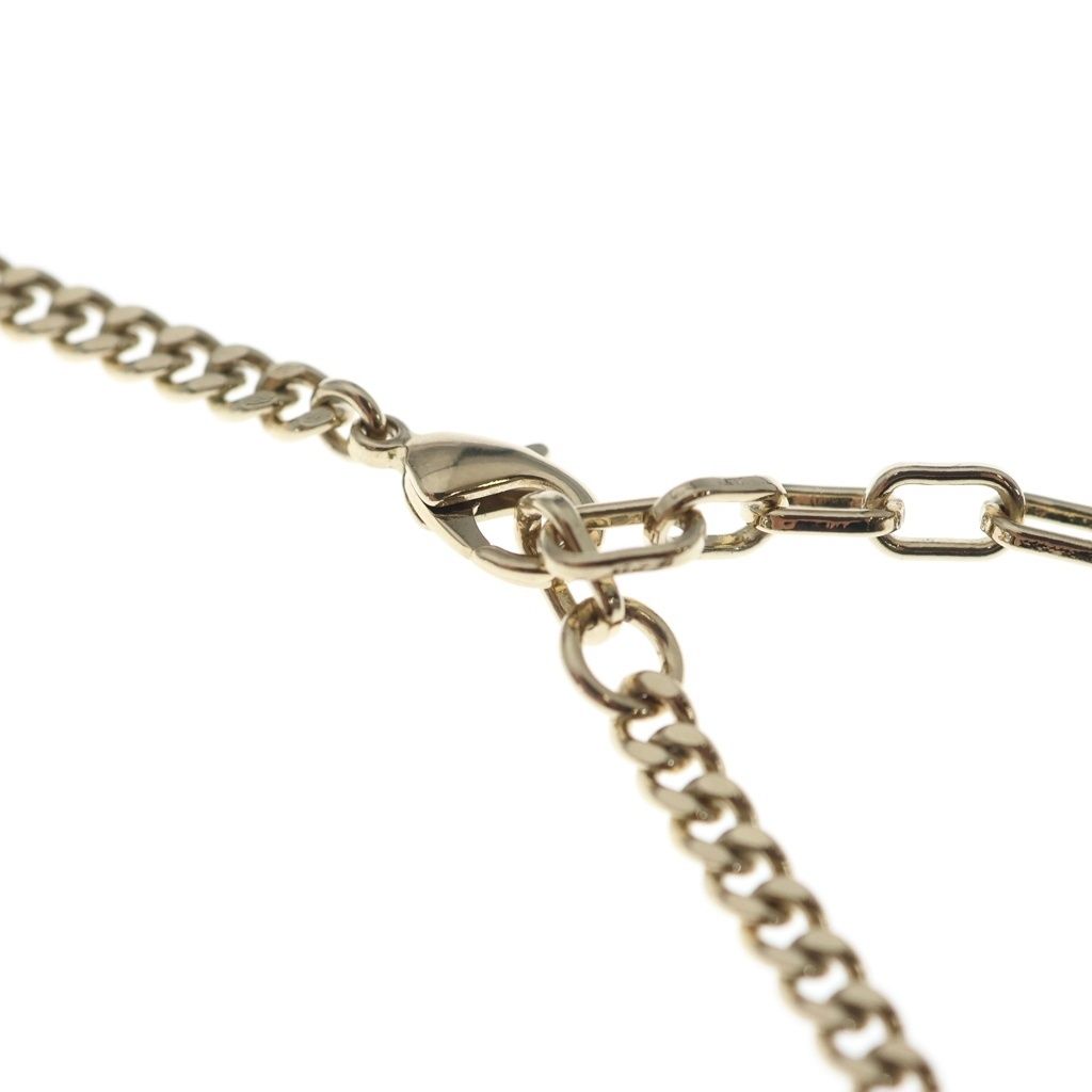 Dior Dock Tag Logo Plate Necklace Gold — view 4