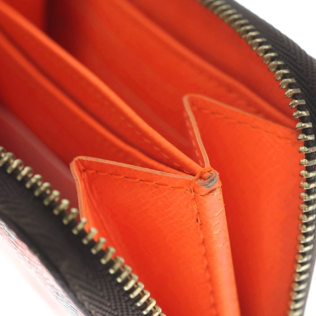 Louis Vuitton Monogram Graffiti Zippy Coin Purse Compact Wallet Brown Orange — view 5
