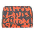 Louis Vuitton Monogram Graffiti Zippy Coin Purse Compact Wallet Brown Orange