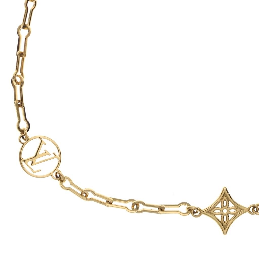 Louis Vuitton Collier Forever Young Monogram Motif Chain Necklace Gold