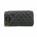 Chanel Wallet Cambon Lambskin Black Silver