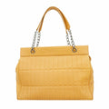 Chanel Chain Tote Bag Lambskin Beige Silver