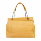 Chanel Chain Tote Bag Lambskin Beige Silver
