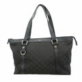 Gucci Tote Bag GG Nylon Black Silver