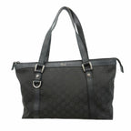 Gucci Tote Bag GG Nylon Black Silver