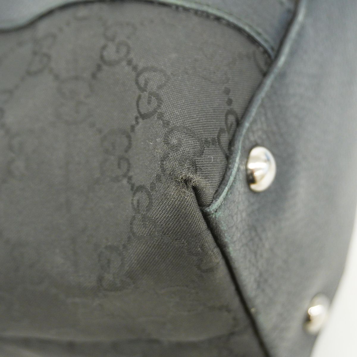 Gucci Tote Bag GG Nylon Black Silver — view 6
