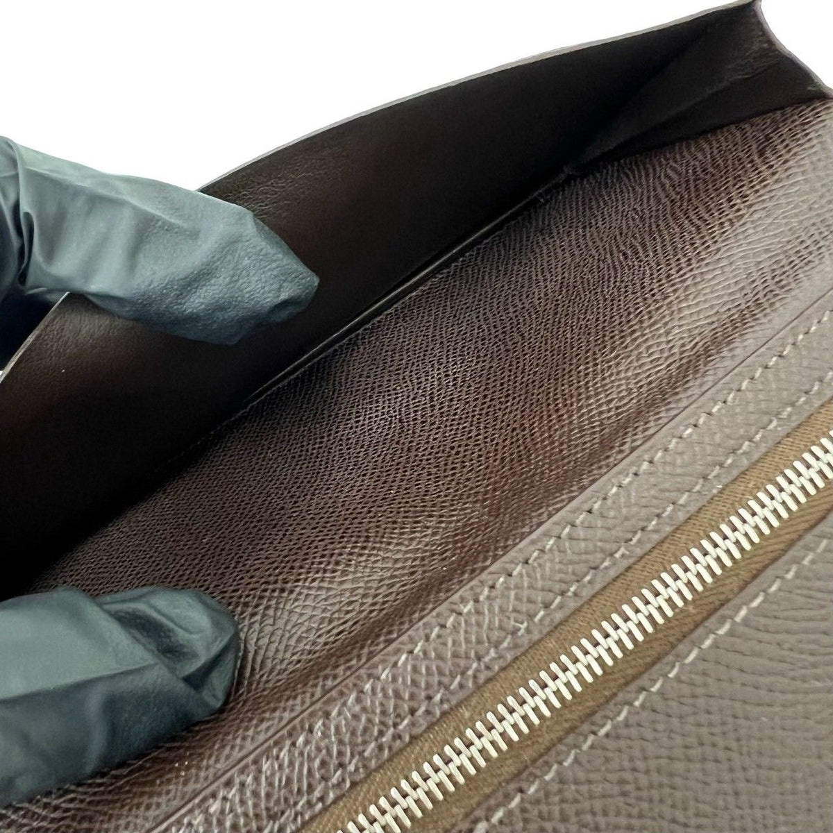 Hermes Bearn Soufflet Veau Epsom Bifold Wallet Chocolat Brown — view 8