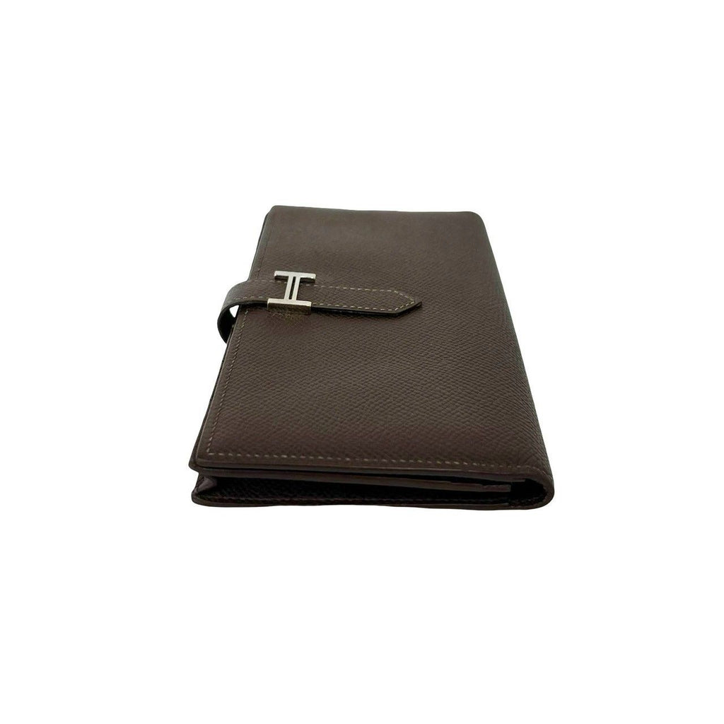 Hermes Bearn Soufflet Veau Epsom Bifold Wallet Chocolat Brown — view 4