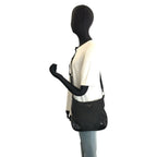 Prada Tessuto Black Silver Nylon Leather Shoulder Bag Pochette — view 6
