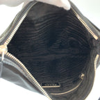Prada Tessuto Black Silver Nylon Leather Shoulder Bag Pochette — view 8