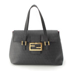 Fendi Zucchino FF Pattern Logo Handbag Black