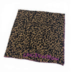 Louis Vuitton Silk 100 Large LV Leopard Black Brown Scarf
