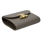 Celine Wallet Triomphe Bifold Leather Gray Gold Mini Small — view 3
